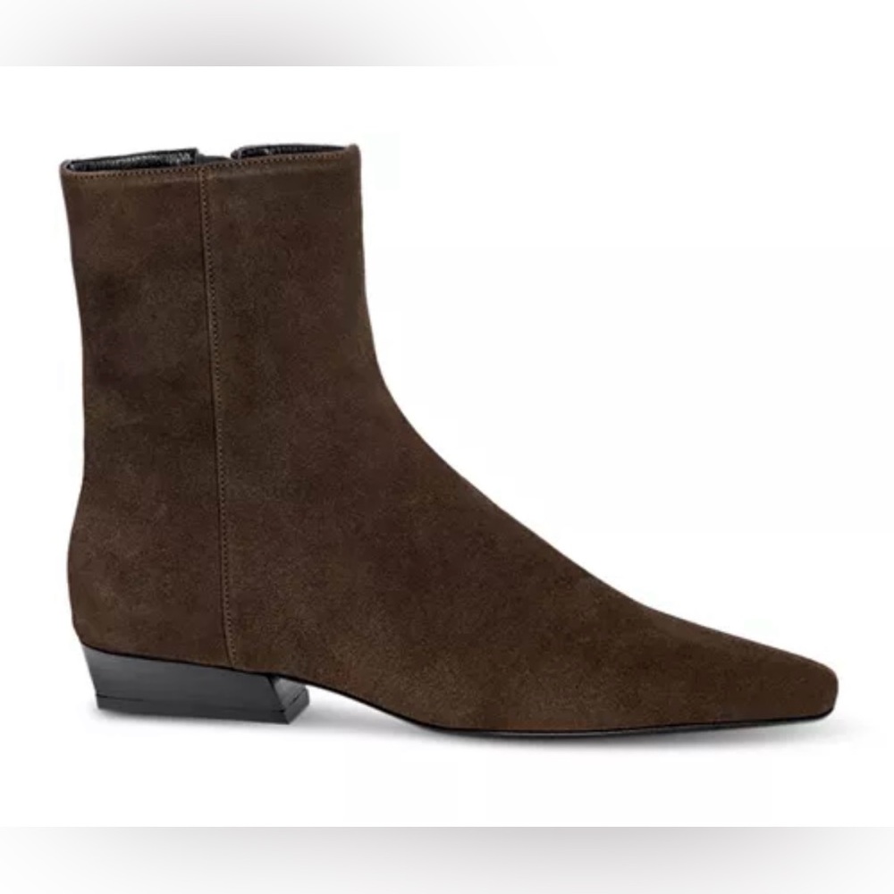 STAUD Brown Suede Ankle Boots